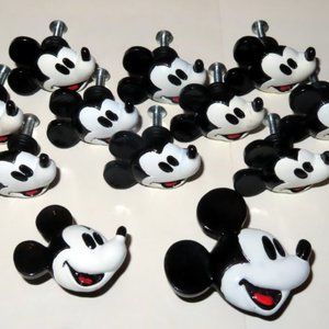 Mickey Mouse Cabinet Drawer Pulls Knobs Handles • Black & White Ceramic Faces